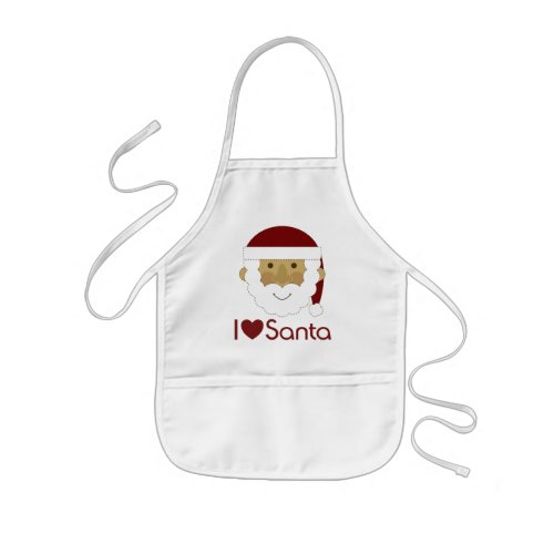 Brown Bag I Heart Santa gift Kids Apron