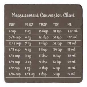 Brown Baker Kitchen Measurement Conversion Chart Trivet