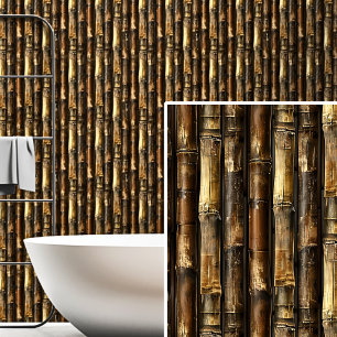 Brown Bamboo Wall Fence Wallpaper