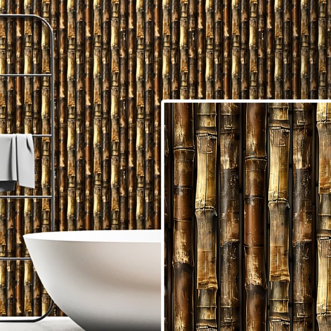 Brown  Bamboo Wall Fence Wallpaper (Creator Uploaded)
