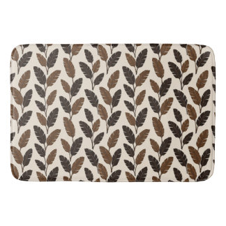 Brown Banana Leaf Bath Mat Neutral Botanical Decor
