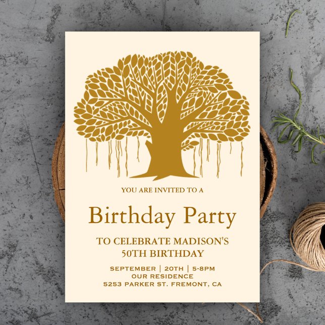 Brown Banyan Tree Birthday Party Invitation (Creator Uploaded)