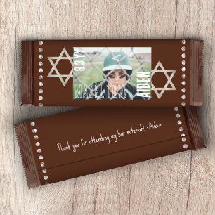 Brown Bar Mitzvah Stars Budget Candy Bar Wrapper