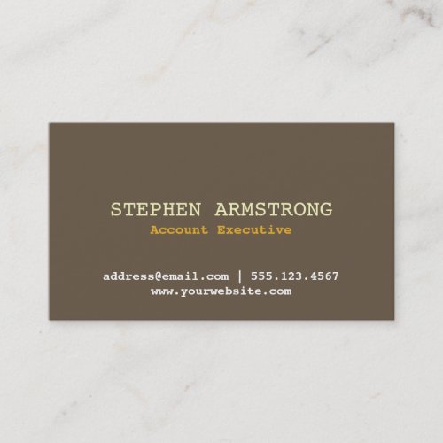 Brown bark simply modern professional executive business cards