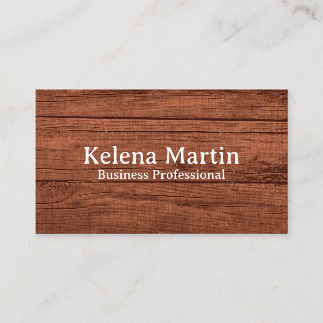Brown Barn Wood Wall Texture Business Card (Front)