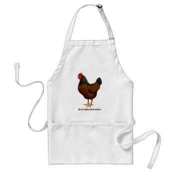 Brown Barnevelder Hen Chicken Adult Apron by Fun_Forest at Zazzle