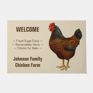Brown Barnevelder Hen Chicken Doormat