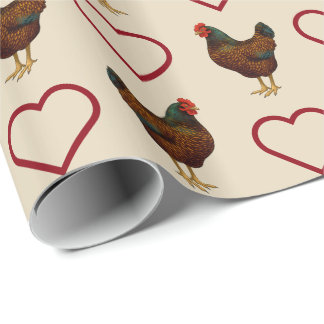 Brown Barnevelder Hen Chicken Wrapping Paper