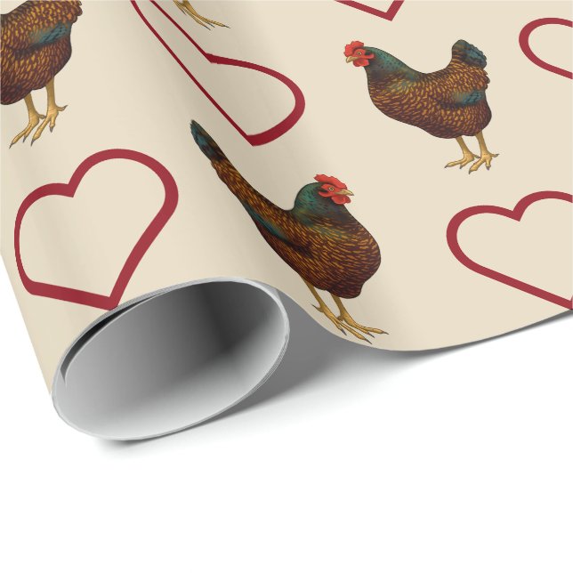 Brown Barnevelder Hen Chicken Wrapping Paper (Roll Corner)