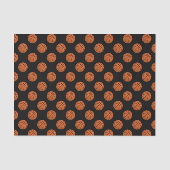 Brown Basketball Balls on Black Tissue Paper (Front)
