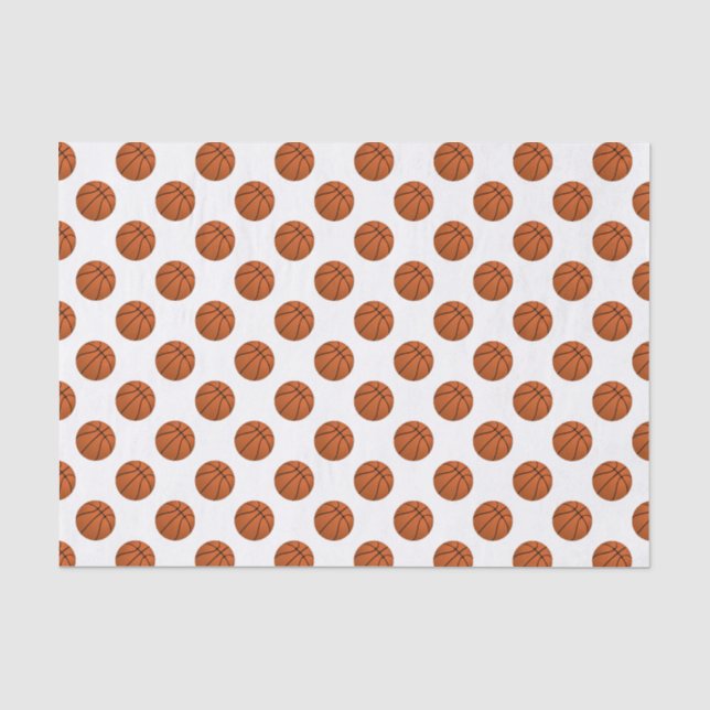 Brown Basketball Balls on White Tissue Paper (Front)