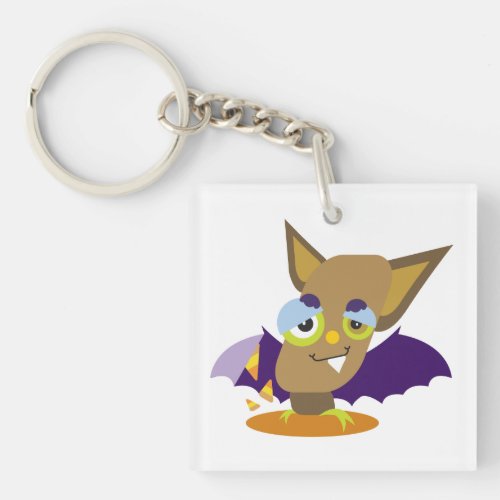 Brown Bat Halloween Kawaii Cartoon Keychain