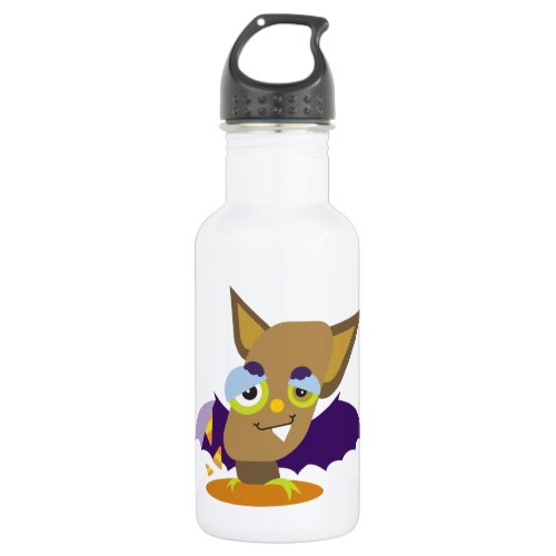 Brown Bat Halloween Kawaii Cartoon Stainless Steel Water Bottle