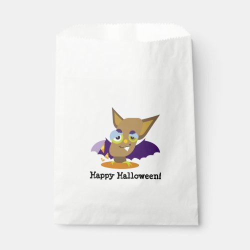 Brown Bat Kawaii Cartoon Halloween Candy Favor Bag