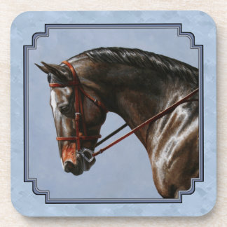 Brown Bay Oldenburg Horse Portrait Beverage Coaster