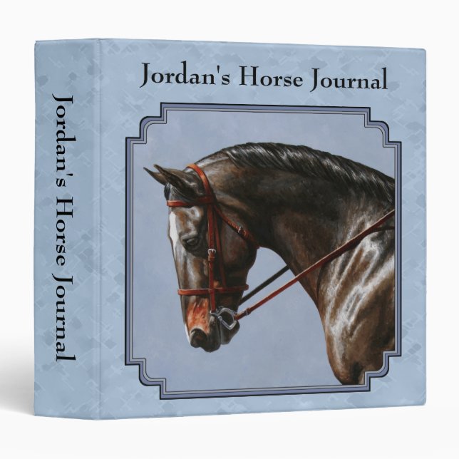 Brown Bay Oldenburg Horse Portrait Binder (Front/Spine)