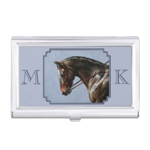 Brown Bay Oldenburg Horse Portrait Business Card Case