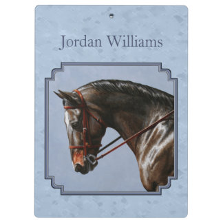 Brown Bay Oldenburg Horse Portrait Clipboard