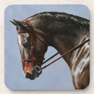 Brown Bay Oldenburg Horse Portrait Coaster