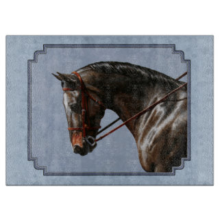 Brown Bay Oldenburg Horse Portrait Cutting Board