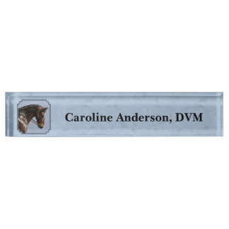Brown Bay Oldenburg Horse Portrait Name Plate