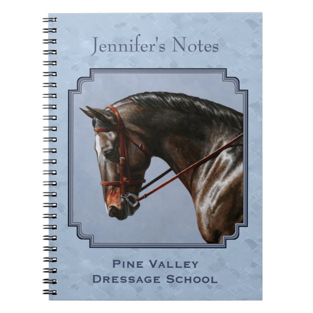 Brown Bay Oldenburg Horse Portrait Notebook (Front)