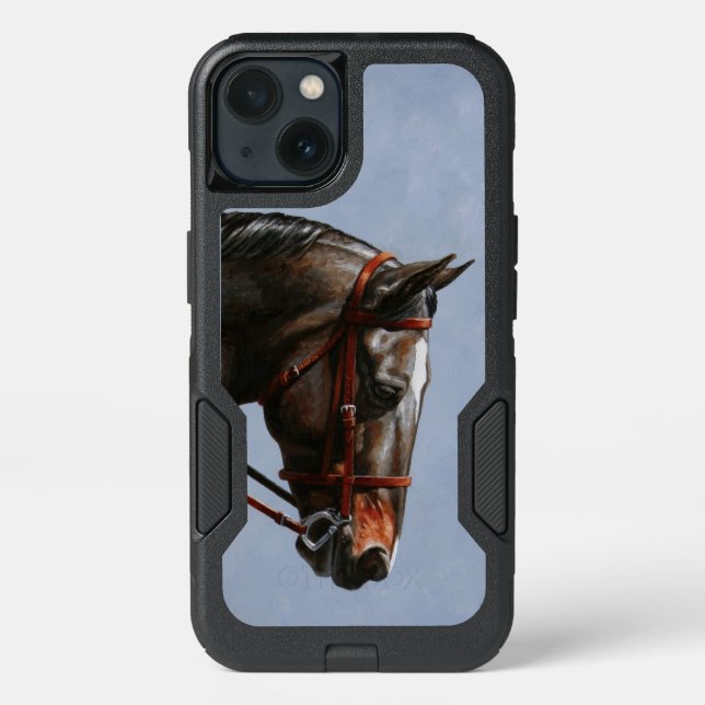 Brown Bay Oldenburg Horse Portrait Otterbox iPhone Case (Back)