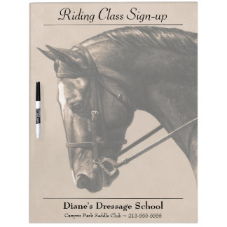 Brown Bay Oldenburg Horse Portrait Sepia Dry Erase Board