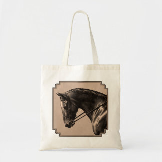 Brown Bay Oldenburg Horse Portrait Sepia Tote Bag