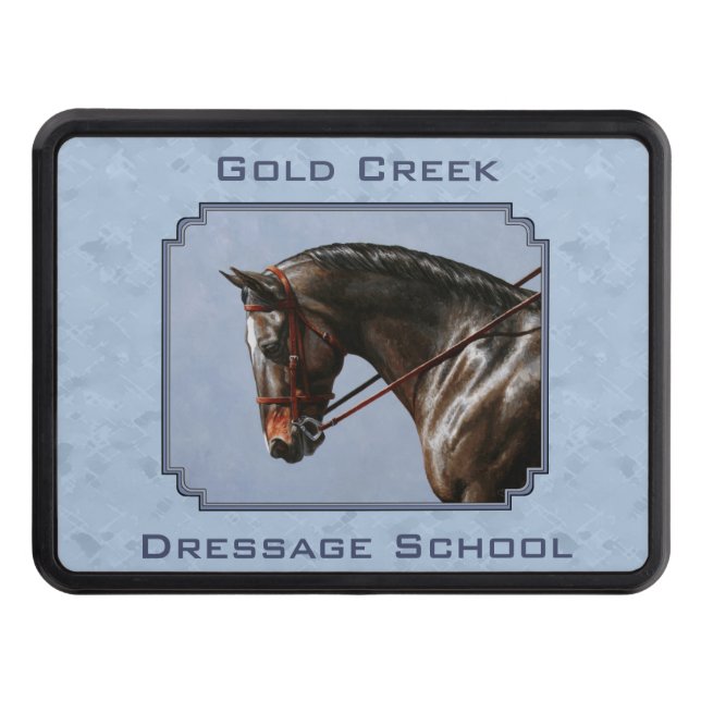 Brown Bay Oldenburg Horse Portrait Tow Hitch Cover (Front)