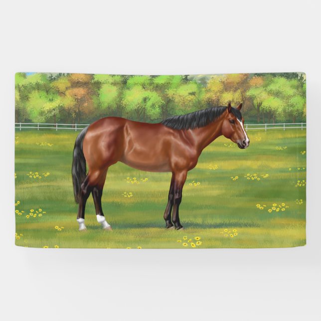 Brown Bay Quarter Horse Banner (Horizontal)