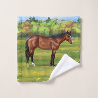 Brown Bay Quarter Horse Bath Towel Set