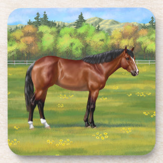 Brown Bay Quarter Horse Beverage Coaster