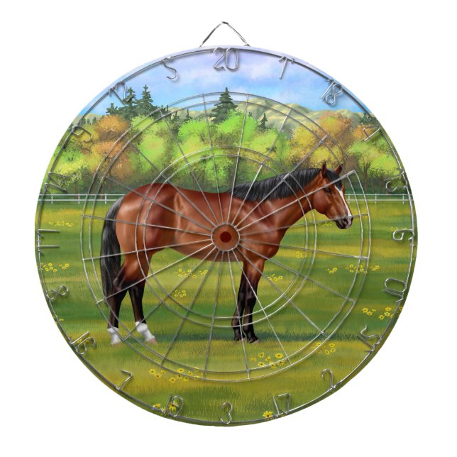 Brown Bay Quarter Horse Dart Board (Front)