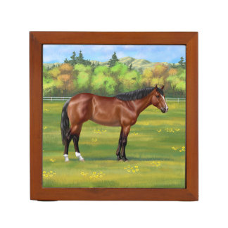Brown Bay Quarter Horse Desk Organizer
