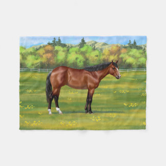 Brown Bay Quarter Horse Fleece Blanket