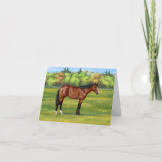 Brown Bay Quarter Horse Holiday Card