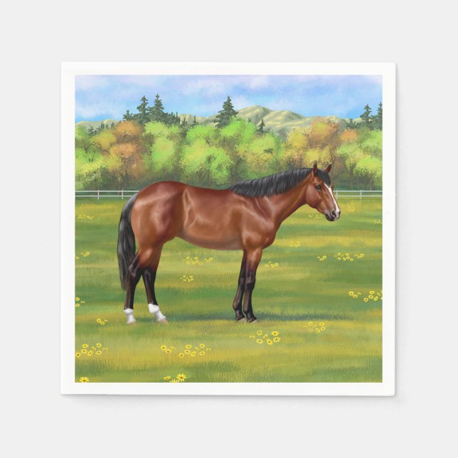 Brown Bay Quarter Horse Napkins (Front)