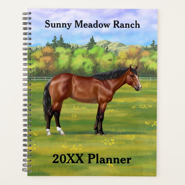 Brown Bay Quarter Horse Planner (Front)