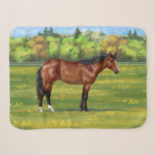 Brown Bay Quarter Horse Sherpa Blanket