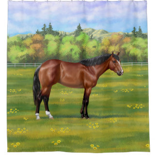 Brown Bay Quarter Horse Shower Curtain