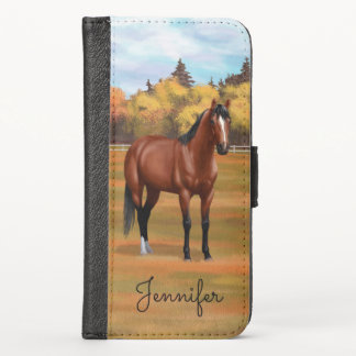 Brown Bay Quarter Horse Stallion iPhone X Wallet Case