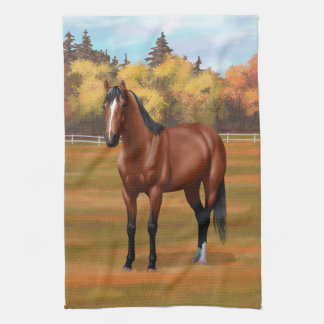 Brown Bay Quarter Horse Stallion Kitchen Towel