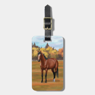 Brown Bay Quarter Horse Stallion Luggage Tag