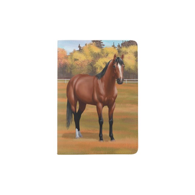 Brown Bay Quarter Horse Stallion Passport Holder (Front)