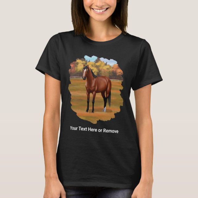 Brown Bay Quarter Horse Stallion T-Shirt (Front)