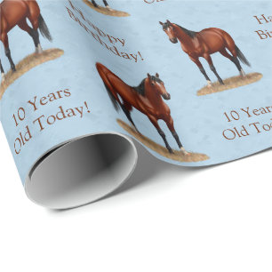 Brown Bay Quarter Horse Stallion Wrapping Paper