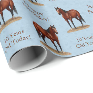 Brown Bay Quarter Horse Stallion Wrapping Paper