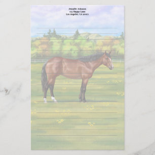 Brown Bay Quarter Horse Stationery