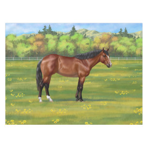 Brown Bay Quarter Horse Tablecloth